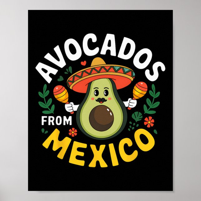 Póster Aguacates De México Cinco De Mayo Fiesta Mexicana (Frente)