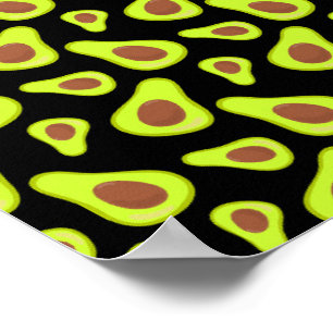 Póster Aguacates Verdes Amante de las Verduras Comida Sal