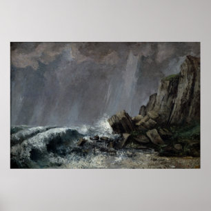 Póster Aguacero en Etretat
