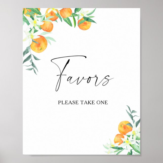 Póster Aguada de cítricos -recuerdos de boda, por favor t (Frente)