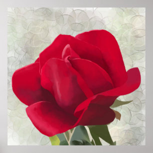 Póster Aguada de rosa roja 