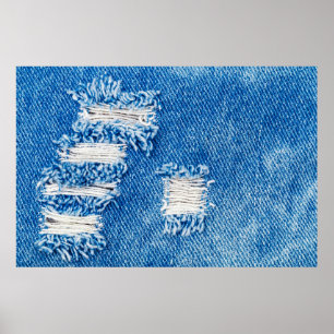 Póster Aguantar a Denim Jeans. Destruido y destruido: Blu