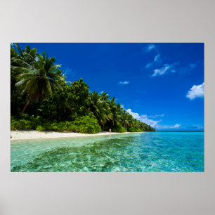 Póster Aguas Azules De Una Playa Tropical