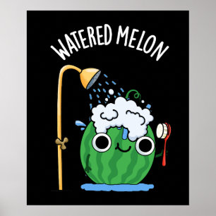 Póster Aguas Melon Funny Watermelon Pun Dark BG