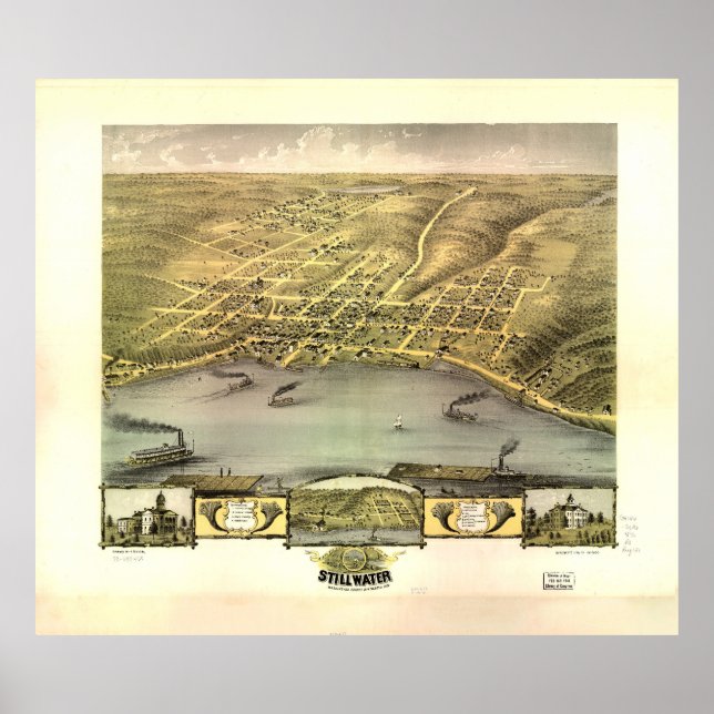 Póster Aguas residuales de Minnesota (1870) (Frente)