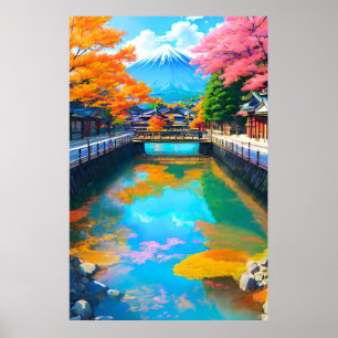 Póster Aguas Tranquilas: Reflejo del Mt. Fuji