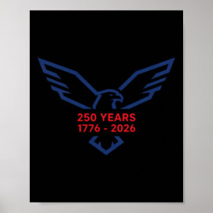 Póster Águila 250 años 1776-2026 Cumpleaños 250 Minimalis