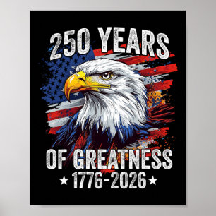 Póster Águila 250 años americano 1776 2026 250 cumpleaños