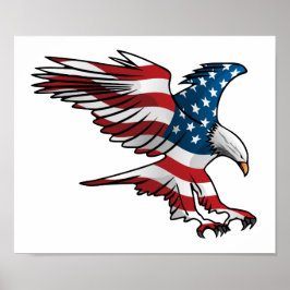 Póster Águila Bandera Patriótica Americana