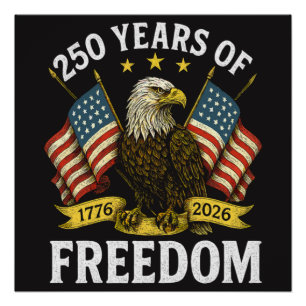 Póster Águila calva 250 años de libertad 1776 2026