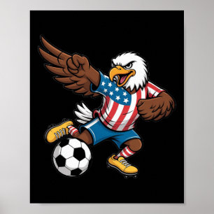 Póster Águila calva divertida haciendo dabbing fútbol de 