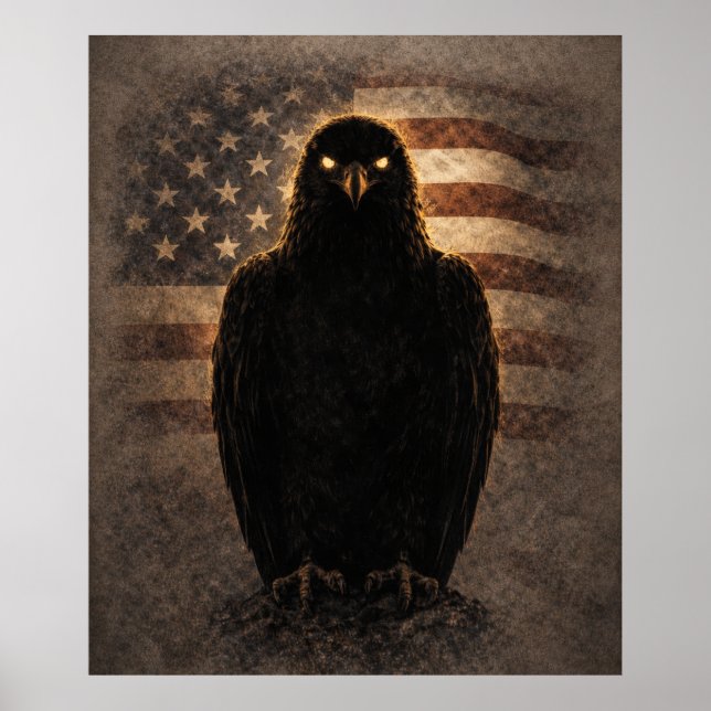 Póster Águila calva patriótica (Frente)