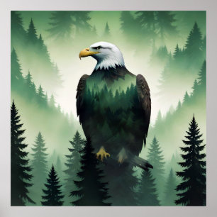 Póster Águila calva Vida silvestre Animal Naturaleza Medi