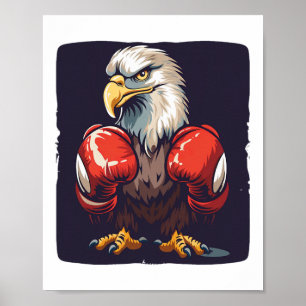 Póster Águila con guantes de boxeo para una vibra fuerte