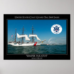Póster Águila de Barco Alto de USCG