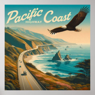 Póster Águila de la autopista de la costa del Pacífico