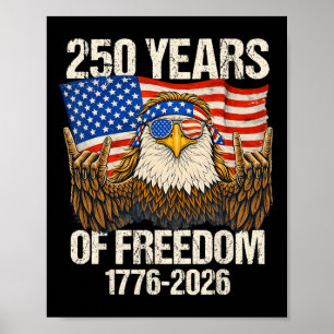 Póster Águila de la bandera americana 250 años de liberta