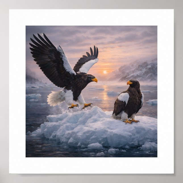 Póster Águila de Steller (Haliaeetus pelagicus) – (Frente)