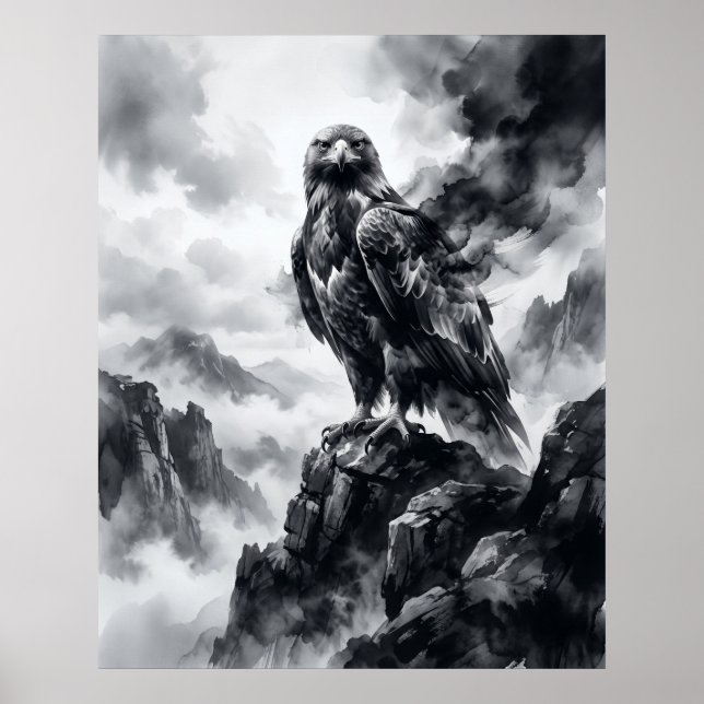 Póster Águila de Tinta Tormentas Crags (Frente)