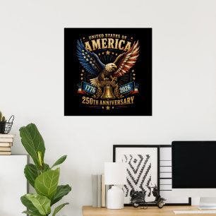 Póster Águila del 250 Aniversario de Estados Unidos de Am