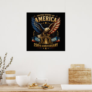 Póster Águila del 250 aniversario de Estados Unidos de Am