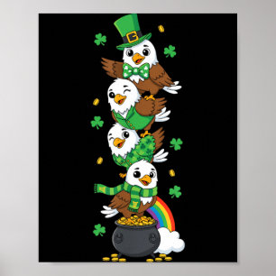 Póster Águila divertida trébol día de San Patricio mujere