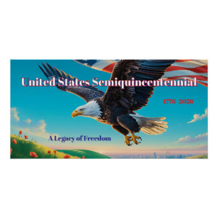 Póster Águila en Vuelo—Tributo 250 a los Estados Unidos