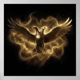 Póster Águila iliria majestuosa emergiendo de la estrella