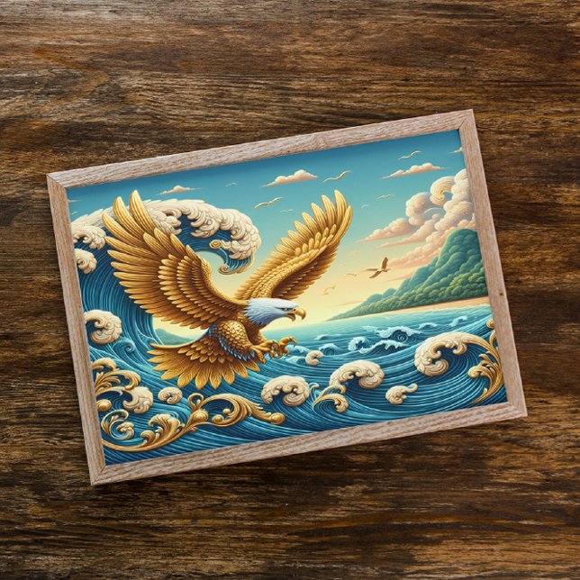 Póster Águila Majestuosa Volando Sobre Una Ola De Liberta (Subido por el creador)