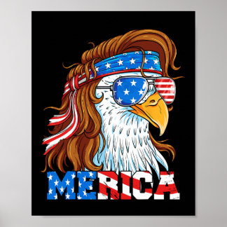 Póster Águila Mullet Águila 4 De Julio Bandera Americana