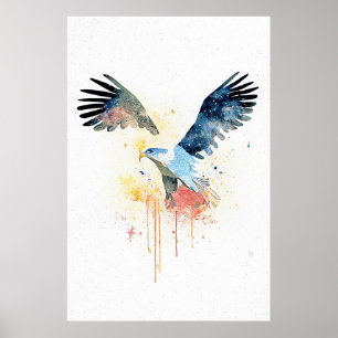 Póster Águila Naturaleza animal salvaje Naturaleza acuare