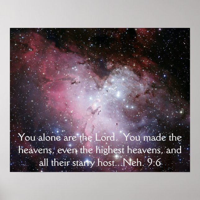 Póster Águila Nebulosa Espacio Foto Biblia Verse Poster (Frente)