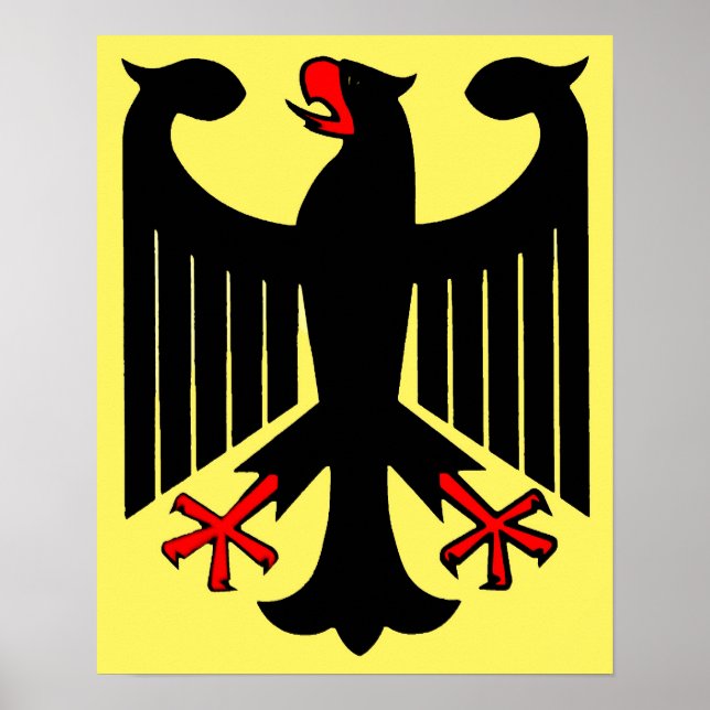 Póster Águila negra federal alemana sobre el Escudo Amari (Frente)