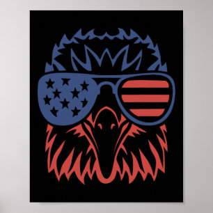 Póster Águila Patriótica 4 De Julio Bandera Estadounidens