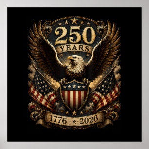 Póster Águila patriótica americana 1776 2026 250º 4 de ju