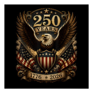 Póster Águila patriótica americana 1776 2026 250º 4 de ju