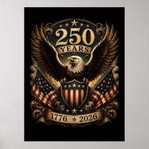 Póster Águila patriótica americana 1776 2026 250º 4 de ju