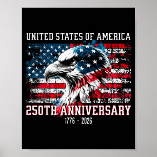 Póster Águila Patriótica Bandera Americana 250 Aniversari