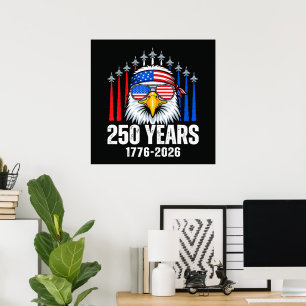 Póster Águila Patriótica de EE. UU. 250 Aniversario 250º