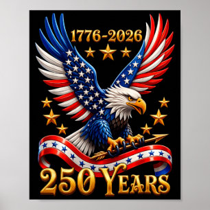 Póster Águila patriótica de EE. UU. 250 Aniversario 250º