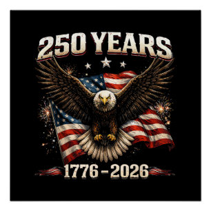 Póster Águila Patriótica de los Estados Unidos 250 Aniver