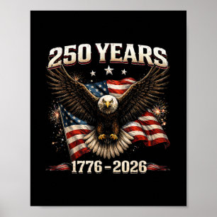 Póster Águila Patriótica de los Estados Unidos 250 Aniver