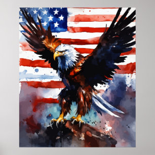 Póster Águila Patriótica   Estados Unidos  