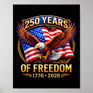 Póster Águila Patriótica Y Bandera 250 Años 1776-2026 4 D