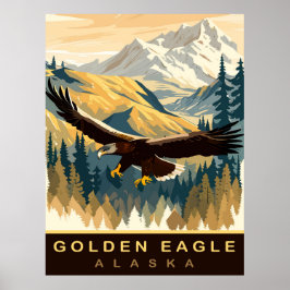Póster Águila Real, Vida Silvestre en Alaska, Viaje