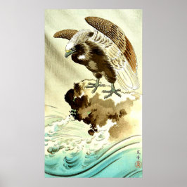 Póster Águila sobre las olas Tsuchiya Koitsu de los años 