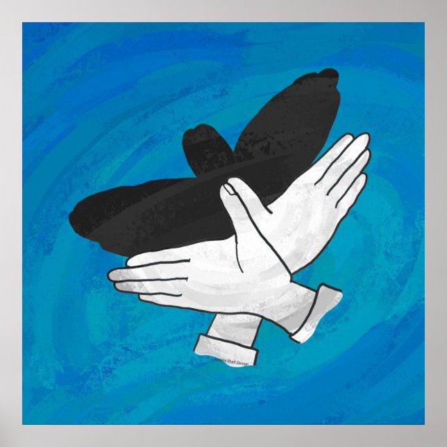 Póster Águila Sombra Sobre El Azul (Frente)