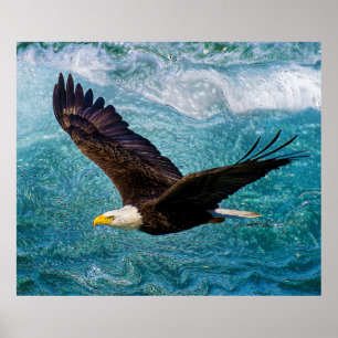 Póster Águila trepando sobre la tormenta