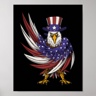 Póster águila usando un tío sam gorra ilustracion vector