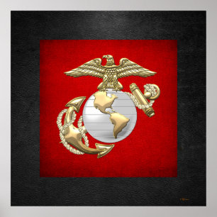 Póster Águila USMC, Globe & Anchor (EGA) [3D]